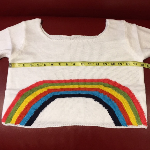 SUMMER HOT Rainbow crop bikini cover up Beach tee - Picture 6 of 8